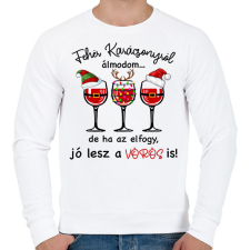 PRINTFASHION Fehér karácsonyról álmodom bor - Férfi pulóver - Fehér férfi pulóver, kardigán