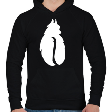 PRINTFASHION fehér kávébabcica - Férfi kapucnis pulóver - Fekete