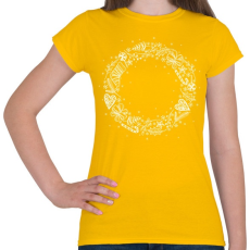 PRINTFASHION Fehér koszorú - Női póló - Sárga