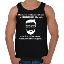 PRINTFASHION fehér mérnök választott - Férfi atléta - Fekete atléta, trikó
