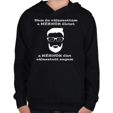 PRINTFASHION fehér mérnök választott - Gyerek kapucnis pulóver - Fekete gyerek pulóver, kardigán