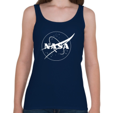 PRINTFASHION Fehér Nasa logo - Női atléta - Sötétkék női trikó