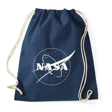 PRINTFASHION Fehér Nasa logo - Sportzsák, Tornazsák - Sötétkék tornazsák