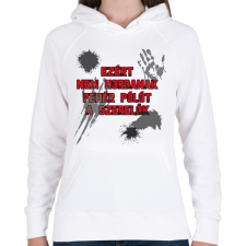 PRINTFASHION Fehér póló - Női kapucnis pulóver - Fehér női pulóver, kardigán