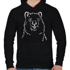PRINTFASHION Fehér quokka - Férfi kapucnis pulóver - Fekete
