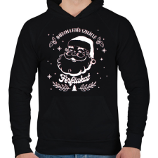 PRINTFASHION Fehér szakállú férfiak - Férfi kapucnis pulóver - Fekete férfi pulóver, kardigán