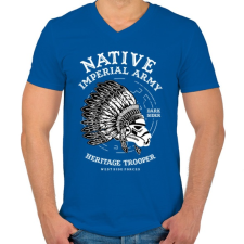 PRINTFASHION Fejdísz - Férfi V-nyakú póló - Királykék férfi póló