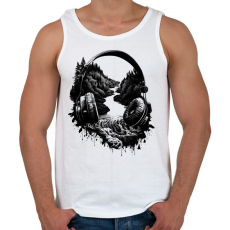 PRINTFASHION Fejhallgató a természetben - Férfi atléta - Fehér