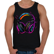 PRINTFASHION Fejhallgató  - Férfi atléta - Fekete atléta, trikó