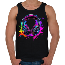 PRINTFASHION Fejhallgató  - Férfi atléta - Fekete atléta, trikó