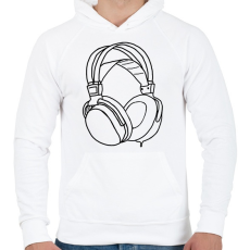 PRINTFASHION fejhallgató - Férfi kapucnis pulóver - Fehér