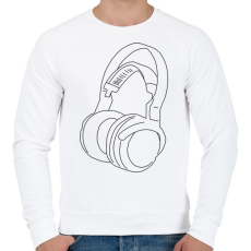 PRINTFASHION Fejhallgató - Férfi pulóver - Fehér