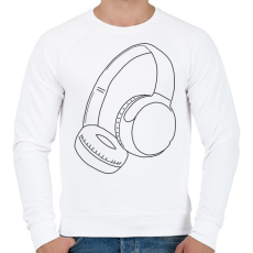 PRINTFASHION Fejhallgató - Férfi pulóver - Fehér