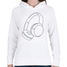 PRINTFASHION Fejhallgató - Női kapucnis pulóver - Fehér