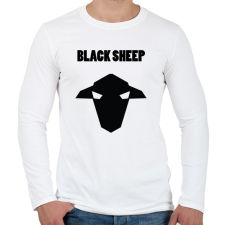 PRINTFASHION fekete bárány - Férfi hosszú ujjú póló - Fehér férfi póló