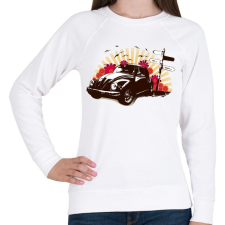 PRINTFASHION Fekete bogár útjelző tábla mellett - Női pulóver - Fehér női pulóver, kardigán
