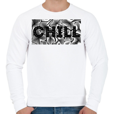 PRINTFASHION Fekete CHILL - Férfi pulóver - Fehér