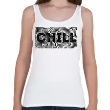 PRINTFASHION Fekete CHILL - Női atléta - Fehér női trikó