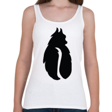 PRINTFASHION fekete kávébabcica - Női atléta - Fehér női trikó