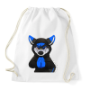 PRINTFASHION Fekete,kék vicces husky vagy farkas - Sportzsák, Tornazsák - Fehér