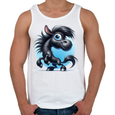 PRINTFASHION Fekete ló - Férfi atléta - Fehér