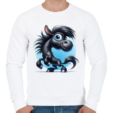 PRINTFASHION Fekete ló - Férfi pulóver - Fehér férfi pulóver, kardigán