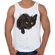PRINTFASHION Fekete macska - Férfi atléta - Fehér atléta, trikó