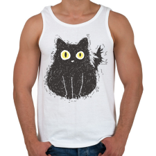 PRINTFASHION Fekete macska - Férfi atléta - Fehér atléta, trikó