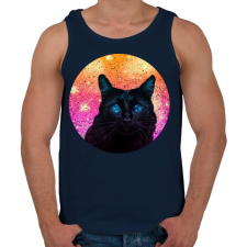 PRINTFASHION Fekete macska - Férfi atléta - Sötétkék atléta, trikó