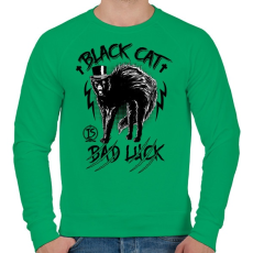 PRINTFASHION Fekete macska  - Férfi pulóver - Zöld