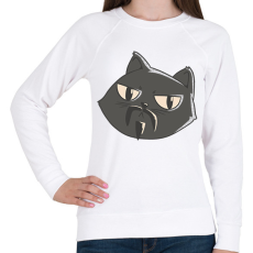 PRINTFASHION Fekete macska - Női pulóver - Fehér