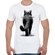 PRINTFASHION Fekete macska rajz - Férfi póló - Fehér