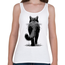 PRINTFASHION Fekete macska rajz - Női atléta - Fehér