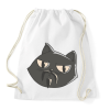 PRINTFASHION Fekete macska - Sportzsák, Tornazsák - Fehér
