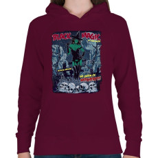 PRINTFASHION Fekete mágia - Női kapucnis pulóver - Bordó