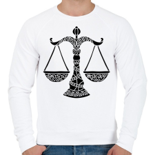 PRINTFASHION Fekete Mérleg horoszkóp - Férfi pulóver - Fehér férfi pulóver, kardigán
