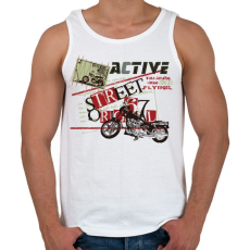 PRINTFASHION Fekete motor - Férfi atléta - Fehér