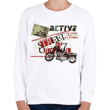 PRINTFASHION Fekete motor - Gyerek pulóver - Fehér gyerek pulóver, kardigán