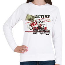 PRINTFASHION Fekete motor - Női pulóver - Fehér női pulóver, kardigán