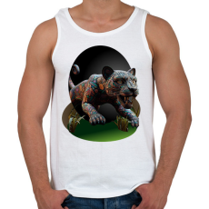 PRINTFASHION Fekete párduc - Férfi atléta - Fehér