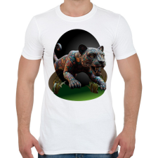 PRINTFASHION Fekete párduc - Férfi póló - Fehér férfi póló
