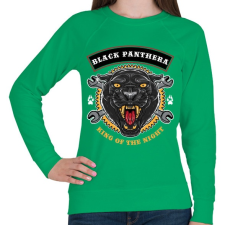 PRINTFASHION Fekete párduc - Női pulóver - Zöld női pulóver, kardigán