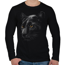 PRINTFASHION Fekete párduc portré - Férfi hosszú ujjú póló - Fekete