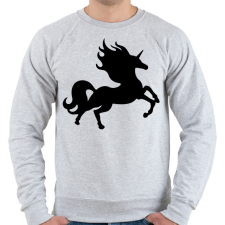 PRINTFASHION Fekete unikornis - Férfi pulóver - Sport szürke férfi pulóver, kardigán