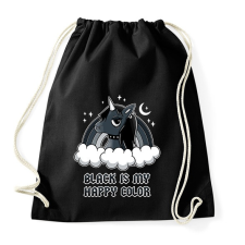 PRINTFASHION Fekete unikornis - Sportzsák, Tornazsák - Fekete tornazsák