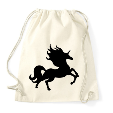 PRINTFASHION Fekete unikornis - Sportzsák, Tornazsák - Natúr tornazsák