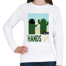 PRINTFASHION Fel a kezekkel! - Kaktusz - Női pulóver - Fehér