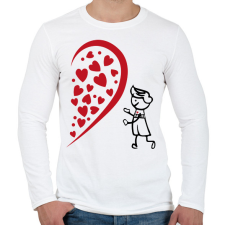 PRINTFASHION Fél szív - fiú - Férfi hosszú ujjú póló - Fehér férfi póló