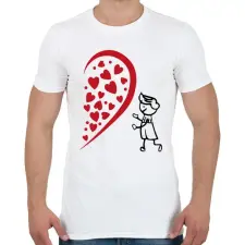 PRINTFASHION Fél szív - fiú - Férfi póló - Fehér férfi póló