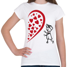 PRINTFASHION Fél szív - fiú - Női póló - Fehér női póló
